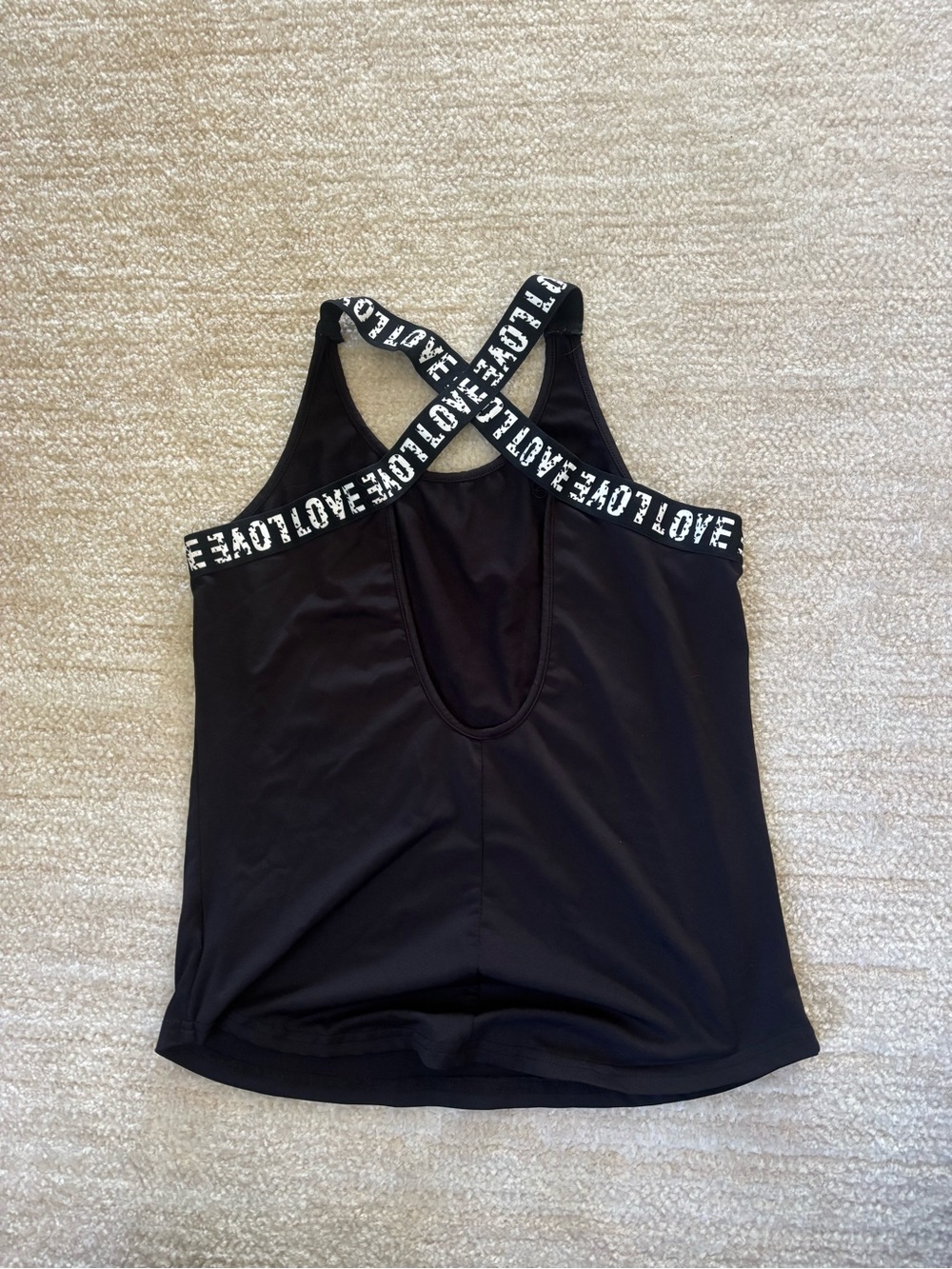Black Cross-Back Performance Tank Top - Picture 2 of 2